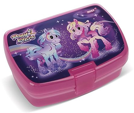 NICI 47926 Brotdose Pony Stars, 18x12,5x6,5cm, lila
