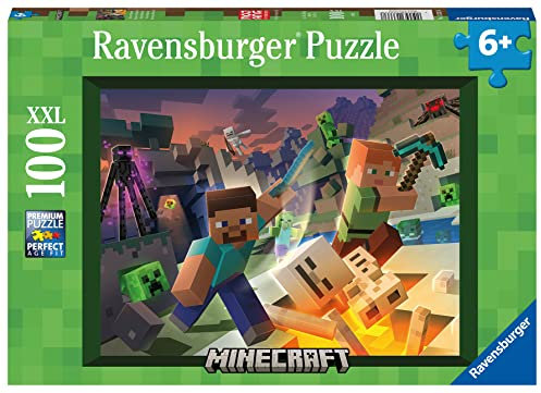 Ravensburger Minecraft Gifts for Boys and Girls - 100 Piece Jigsaw Puzzles for Kids Age 6 Years Up