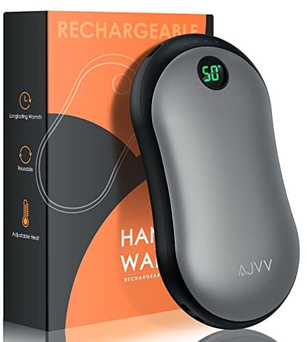 Hand Warmers Rechargeable, 10000mAh Electric Pocket Handwarmer with 3 Heat Levels Long Heating Reusable Hand Warmer/Power Bank 2S Fast Heating Heat Therapy for Winter Gift (03 Gray)