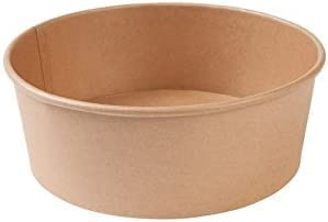 MUNDDY® Tazón 500ml desechable 50 pieza sin Tapa de Ensalada y Sopa marrón Redondo. Sopa compostables cartón Kraft-ensaladera Revestimiento Interior de PLA I Platos Cuencos para Llevar sin plástico