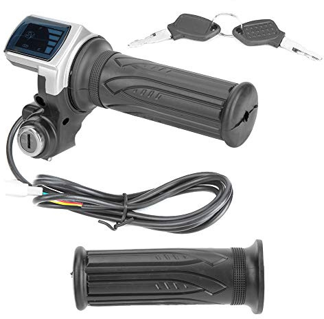 Agatige Ebike Throttle Twist, Manopola dell'acceleratore a Mezza Torsione 36V con indicatore di Alimentazione a LED Serratura a Chiave per Bici elettriche Scooter Moto