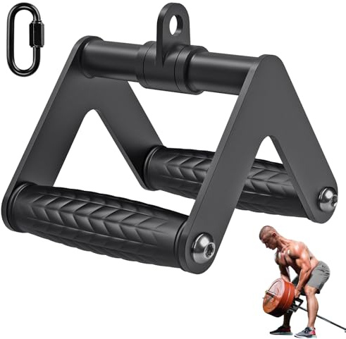 Kipika Heavy Duty Double D Handle, V Bar Cable Attachment, Row Attachment for Cable Machine, Non-Slip and Comfortable, Solid Aluminium Alloy Handle, Cable Machine Accessory for Home Gym