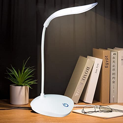 Desk Lamp, USB Portable Eye-Care LED Desk lamp, Rechargeable Touch Dimmable 3 Modes LED Reading Light Bedside Table Lamp for Bedroom Home Office Work Study
