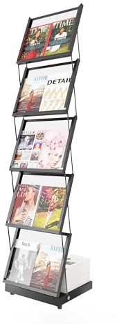 BLV 5 Schicht Faltbare prospektständer & prospekthalter Zeitschriftenständer Büroregale Katalog Literaturständer Für Gemeinsamer Empfangsbereich und Messen (A3 (160H*45B*37T))