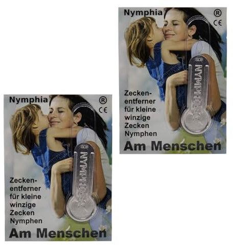 Nymphia Zeckenentferner I Zeckenentferner für kleine winzige Zecken, Nymphen I 2x 1 Stück im Sparset I plus PharmaPerle giveaway