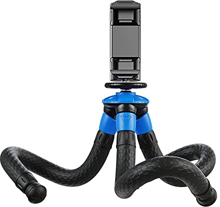 HUIOP APL-JJ07 Trípode Pulpo Flexible y Desmontable, Mini Trípode Portátil de Viaje para Teléfono Móvil con Clip de Teléfono Plegable, Compatible con Cámara Digital, Máximo 3K