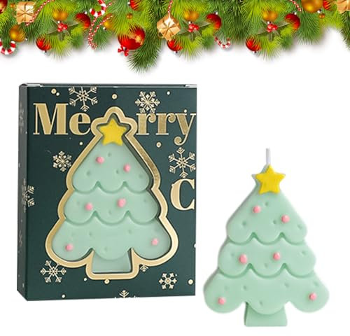 Vela perfumada de Navidad Vela de árbol de Navidad Mini Árbol de Navidad Vela de aromaterapia para la relajación Navidad Decoración del hogar Navidad Regalos de Año Nuevo (Verde)