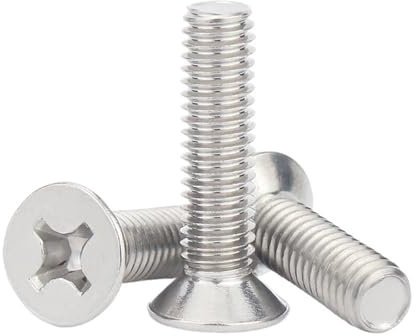 CLENEA 20 Stück 304 Edelstahl-Kreuz-Flachsenkkopfschrauben, Länge 3–50 mm, M2, M2,5, M3, M3,5, M4, M5(5mm,M2.0)