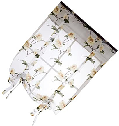 Warmhm Jalousien Bistro Jalousien Zubinden Durchsichtige Vorhänge Leinen Jalousien Für Französische Türen Türvorhang Pavillon Jacquard Boho-vorhänge Volant Binden Girlande Yellow