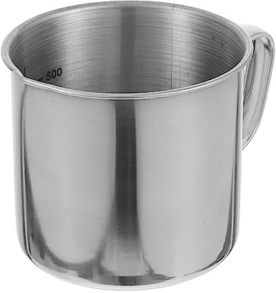 WEKADRIN 1pieza Copa Medidora De Acero Inoxidable Graduado Para Cocina y Laboratorio Herramienta De Medición Duradera y Fácil De Leer Para Líquidos y Sólidos