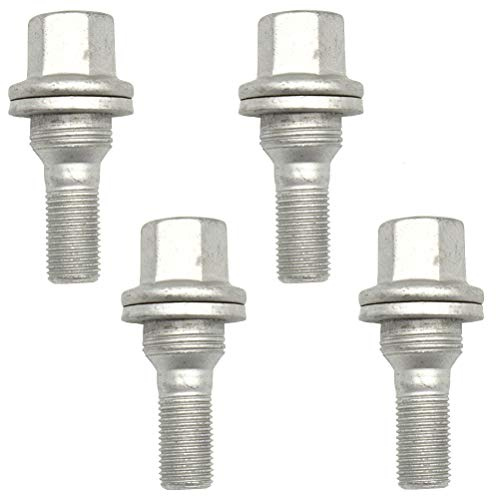 Ecrou Antivol,Goujon De Roue 4x ÉCROUS DE ROUE BOULONS SIÈGE PLAT 17MM Hex Ajustement Utilisation for PEUGEOT 206 308 3008 207 CC SW 508 Ajustement Utilisation for Citroën Berlingo C3 C5 2011 2012 201