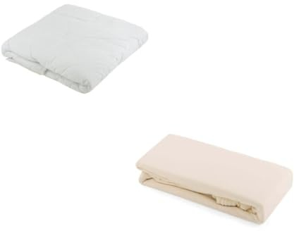 Junior Joy Babybett-Bettwäsche-Set (9 Tog) + Bettbezug aus 100% Baumwolle, weich, atmungsaktiv, maschinenwaschbar, mehrere Farben (Kinderbettgröße 100 x 120 cm), cremefarben