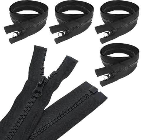 4 Pezzi Cerniera Lampo 70 cm #5 Catena Continua con Testa a Zip in Plastica