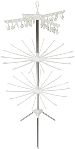 MAGICLULU Laundry Rack Rotating Clips Drying Rods Space-Saving Folding Design for Towels Diapers