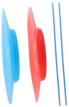 Vaguelly 2pcs Juggling Skill Toy with Sticks for Boy Girl and Adults Clown Juggling Plates for Circus Performance Easy to Learn Plates for Beginners Fun Entertainment