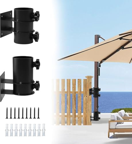 Gachiwar Pied de parasol mural, support de parasol réglable, support de parasol pour balcon, support de balcon pour parasol, pour montage sur pont, clôtures, balcon ou cour en plein air, etc