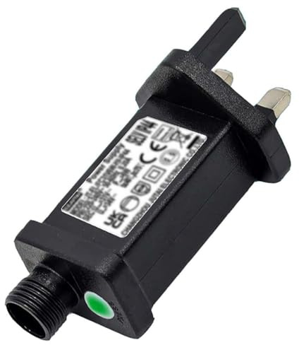 Dekofun Transformer for Christmas Lights 24V 6W AC Transformer Plug with Timer Function, 8 Modes Christmas Tree Light Plug Adapter, IP44 Waterproof for Indoor Outdoor Xmas Tree Icicle Lights