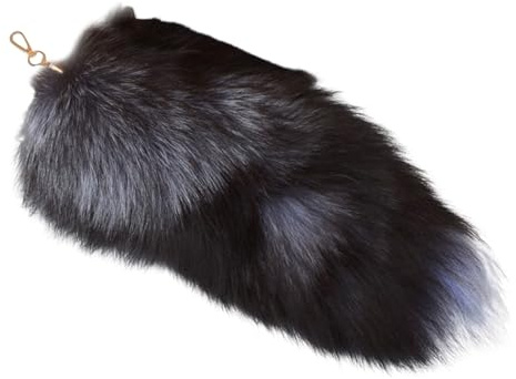 Tierschwanz Anhänger 40cm Langer Fuchsschwanz Schlüsselanhänger Fell Schwanz Keychain Extra Groß Schlüsselring Tasche Zusätze Auto Schlüsselketten Anhänger Flauschige Handtasche Dekoration (#A)