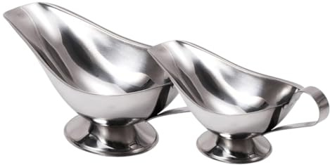 UTHCLO Stainless Steel Sauce Boat Set 3oz and 5oz Gravy Cups Condiment Dispenser for Restaurant and Home Use
