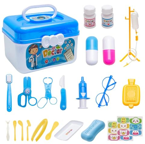 Lnhgh Arzttasche für Kinder, Deluxe Pretend Play Doctor Kit Spielzeug mit Stethoskop - Lernspielzeug Doktor Playset, Rollenspiel Toy Doctor Playset für Mädchen ab 3 Jahren
