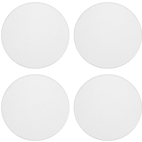 sourcing map Universal 6 Inch Speaker Grills Cover without Frame, White Metal Speaker Grills Mesh Subwoofer Mesh Cover Guard Protector for Car Home Audio, Pack of 4