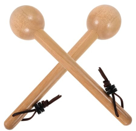 Milisten 2Pcs Portable Wooden Baseball Glove Mallet for Shaping Softball Gloves with Rounded Tip Non-slip Handle Heavy Firm Pressure for Comfortable Fit and Stretching