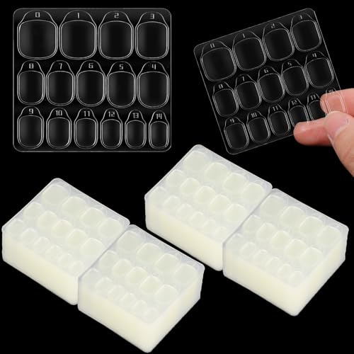 Nogeqi 600 stycken nagellim kuddar transparent 40 ark dubbelsidiga självhäftande kuddar naglar press på naglar självhäftande dynor för nagelstudiotillbehör gör-det-själv manikyr dekoration tillbehör