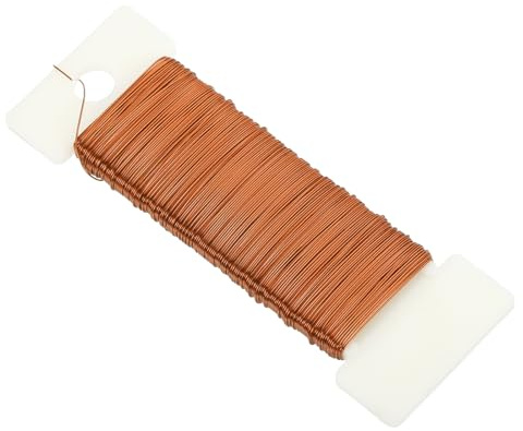 QUARKZMAN 0.35mm 27 Gauge Alambre Floral Metálico De Cobre Flexible Delgado | 38 Yardas/115 Pies, Para Manualidades Coronas Navideñas Arreglos Florales Bodas Envoltura De Ramo