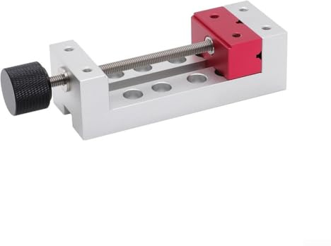 Feeshoppher Bench Vice Minis Bench Vise for Engraving Machine CNC Drilling Machine and Small Welding Table 44mm Jaw Width 0.3kg Lightweight Metal Clamp with M5 Mounting Holes and Screws
