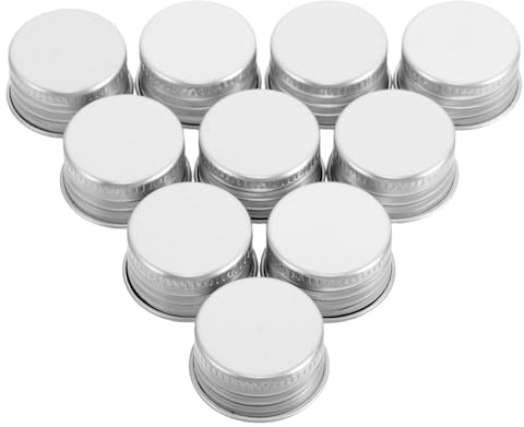 MALUGOGO 50 tappi in alluminio con tappo a vite da 24 mm, a prova di perdite, per contenitori di liquidi in vetro, riutilizzabili, in metallo, per la conservazione della cucina