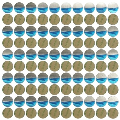 Visxcnu 100 Pezzi Piastrine Magnetiche 30mm Rotonde, Autoadesive con Adesivo 3M, Staccare la Pellicola e Incollare, per Supporto Telefono Auto Fai da Te Argento