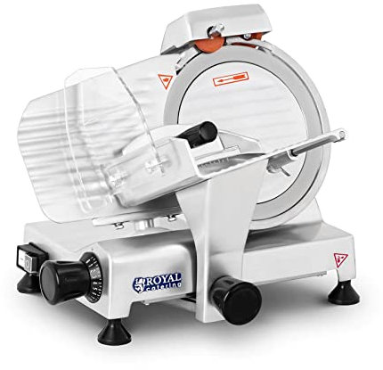 Royal Catering - RCAM 220PRO - Affettatrice - da 0 a 12 mm - 120 W - Ø 22 cm - Dispositivo di affilatura - Serie PRO - Spedizione gratuita