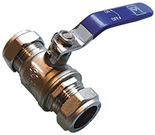 15mm Lever Ball Valve - Blue Handle