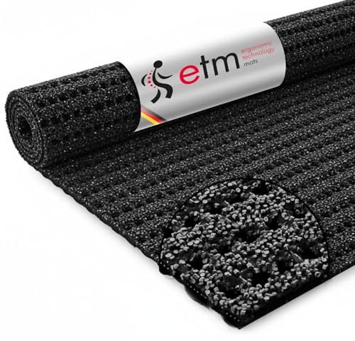 etm Sicherheitsmatte gegen Glätte - Outdoor Teppich mit Rutschfester Granulat Beschichtung - Antirutschmatte für Außenbereich - 120 cm Breite und viele Farben und Längen (4 m, anthrazit)
