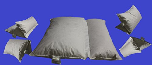 Betten Hofmann Premium 2-Kammer Lese Kopfkissen Multifunktionskissen 80x80 Federkissen mit Rolle 30% Daunen waschbar