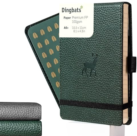 Dingbats* - Tierwelt Reporter Notizbuch A6 Blanko - Hardcover PU Leder Journal für Arbeit, Reisen - Elastischer Verschluss, Stifthalter, Lesezeiche