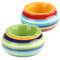 COM-FOUR® 2x wind ashtray made of dolomite - weatherproof storm ashtray made of ceramic - small table ashtray with lid - design with colorful stripes (002 pieces - Mix1)