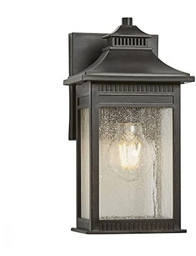 Licht-Erlebnisse Braune Außenwandleuchte eckig IP44 Vintage Design klein MAISIE Aussen Wand Lampe Terrasse Haus