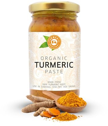 Turmeric Merchant Organic Turmeric Paste 200g (Pack of 4) – Made from Raw Turmeric Root, Ready to Use for Cooking & Drinks, Vegan, Vegetarian, No Artificial Additives, Versatile Kitchen Ingredient