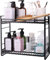 ZCCZ Organisateur de Salle de Bain à 2 Niveaux – Étagère pour Cuisine et Produits cosmétiques – Rangement et Organisation Pratique pour Espace Compact – Noir