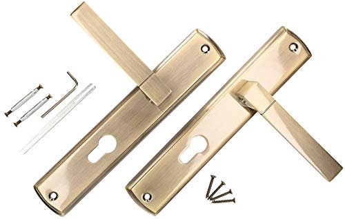 KOTARBAU® Set di maniglie per porta, 90 mm, PZ, piastra lunga, Patina, universale, moderno