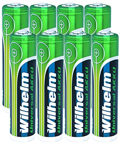Wilhelm AAA Akku Mikro Universal NiMH 1,2 V HR03 wiederaufladbar – 8 Stück