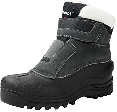 riemot Women's Men's Snow Boots, Waterproof Winter Boots for Dog Walking Hiking Trekking Fishing Riding Hunting, Mucker Yard Boots Gardening Shoes Warm Anti-Slip Ankle Boots, Womens Grey EU 41