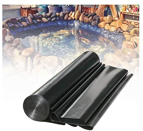 AFGZQ HDPE Fish Pond Liner Paesaggistica Copertura for Piscine A Membrana Impermeabile Personalizzabile Fodera for Impieghi Gravosi Spessa 0,2 Mm (Color : Black, Size : 8x15m/26.2x49.2ft)