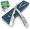 Van De Boos® Rasiermesser-Set mit 100 Derby Wechselklingen - Hochwertiges Edelstahl Bartmesser mit extra scharfen Klingen für eine präzise Bart-Nassrasur (Chrom Silber + 100 Derby Professional)