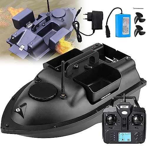 XDLYWUZIQ Angelköderboot, 500 M, Ferngesteuertes Fischfinder-Köderboot, GPS-Positionierung, Automatische Kreuzfahrt/Rückkehr/Routenkorrektur Mit Nachtlicht-Blinker Zum Angeln,12000mAh-1battery