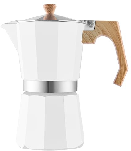 wedrink Moka Pot Coffee Makers 9 Cups,Aluminum Coffee Percolator pot Moca Pot 450ml,Espresso Maker White