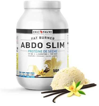PROTEINE ABDO SLIM - Protéine de Sèche Minceur Multi-Actions à Base de Protein Whey, Thé Vert, Carnitine, Minéraux - 1,5kg - Saveur Vanille - Eric Favre