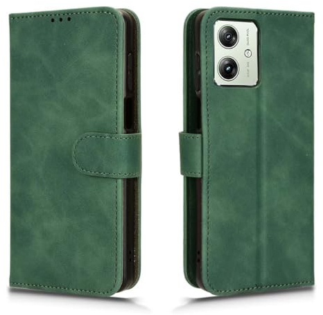 GOKEN Funda para Motorola Moto G54 5G Funda, Leather Folio Carcasa con Billetera, Magnética Premium PU/TPU Cuero FILP Case Cover con Soporte/Tapa Tarjetas Verde