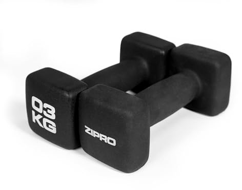 Zipro Hanteln, rutschfestes Kurzhanteln 2er Set, Neopren Dumbbell Set, Gewichte 1-5 kg, Home Gym, Krafttraining zuhause, viereckige Form